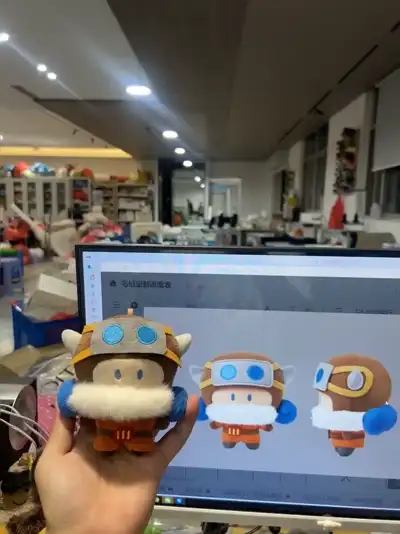 Game Character Plush — Game IP characters with helmets, costumes and props.